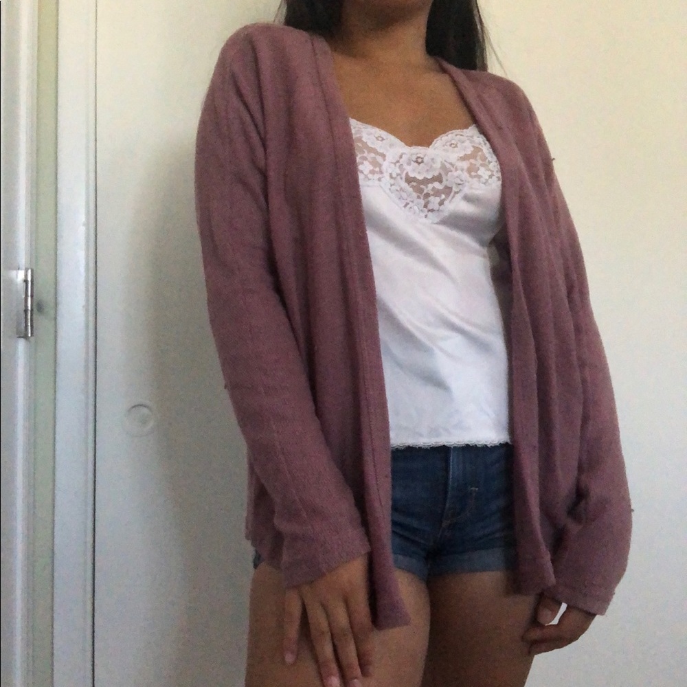 PacSun LA Hearts Cozy Mauve / Lavender Cardigan 🍇